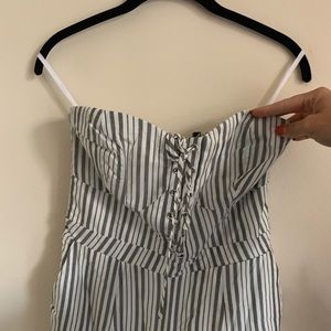 Stripe wide leg jumpsuit